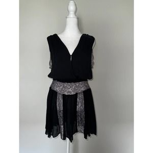 Free People Black Dress with Purple Lace Size S